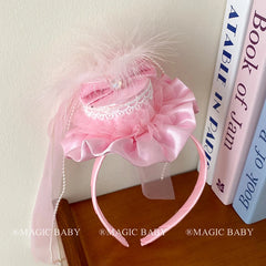 Sweet Birthday Feather Ribbon Head Bands for Baby Girls Cute Fashion Hair Bands for Kids Children Hair Accessories in Stock