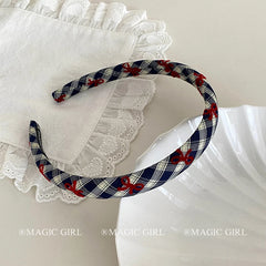 Classic Plaid Bowknot Head Band for Girls Cute Sweet Fashion Hair Band for Women Ladies Hair Accessories in Stock Decoratives