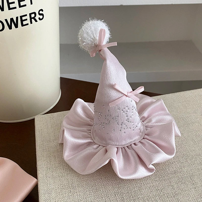 Female Aesthetic Girl Medium Hair Clips Fashion Stunning Bowknot High Quality Birthday Hat Hairpins Accessories for Women Use