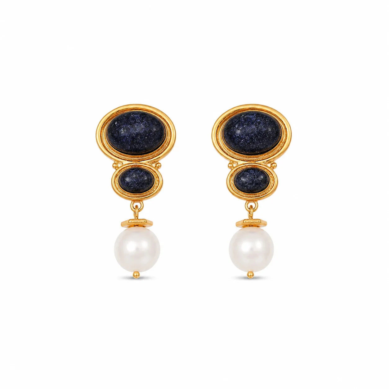 Women Black Gray Natural 18k Gold-plated S925 Silver Earring Fashion Elegant Charms Low MOQ Factory Price in Stock Jewelry