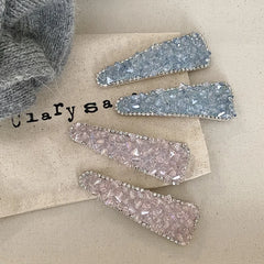Women Fashion Solid Color Glitter Luxurious Hair Clips for Girls Elegant Sweet Snap Clips for Ladies Hair Accessories in Stock