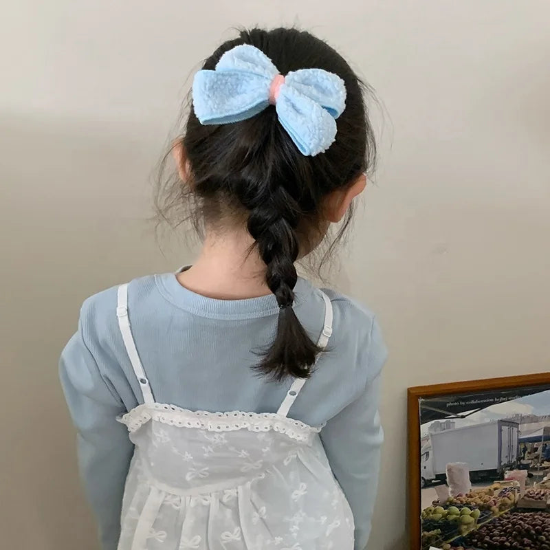 Classic Solid Color Bowknot Hair Clips Minimalistic Fashion Elegant Alligators for Kids Children Hair Accessories in Stock Chic