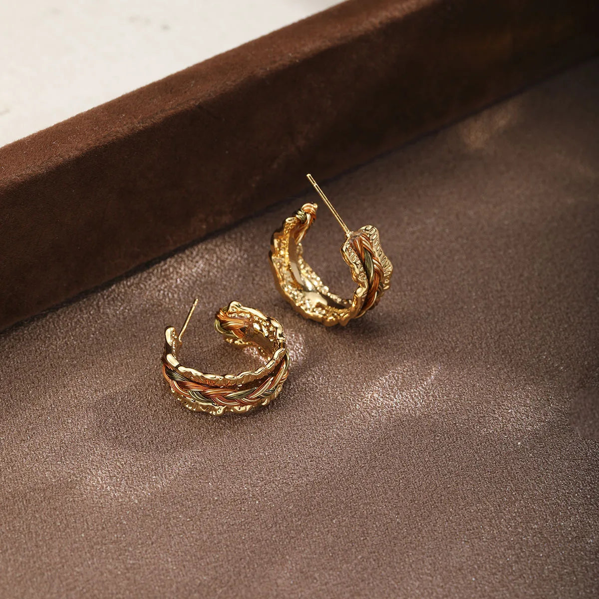 Fashion Copper Wire S925 Silver Hoop Earrings for Girls Simple Natural Stone Jewelry for Women Ladies Wholesale China Supplier