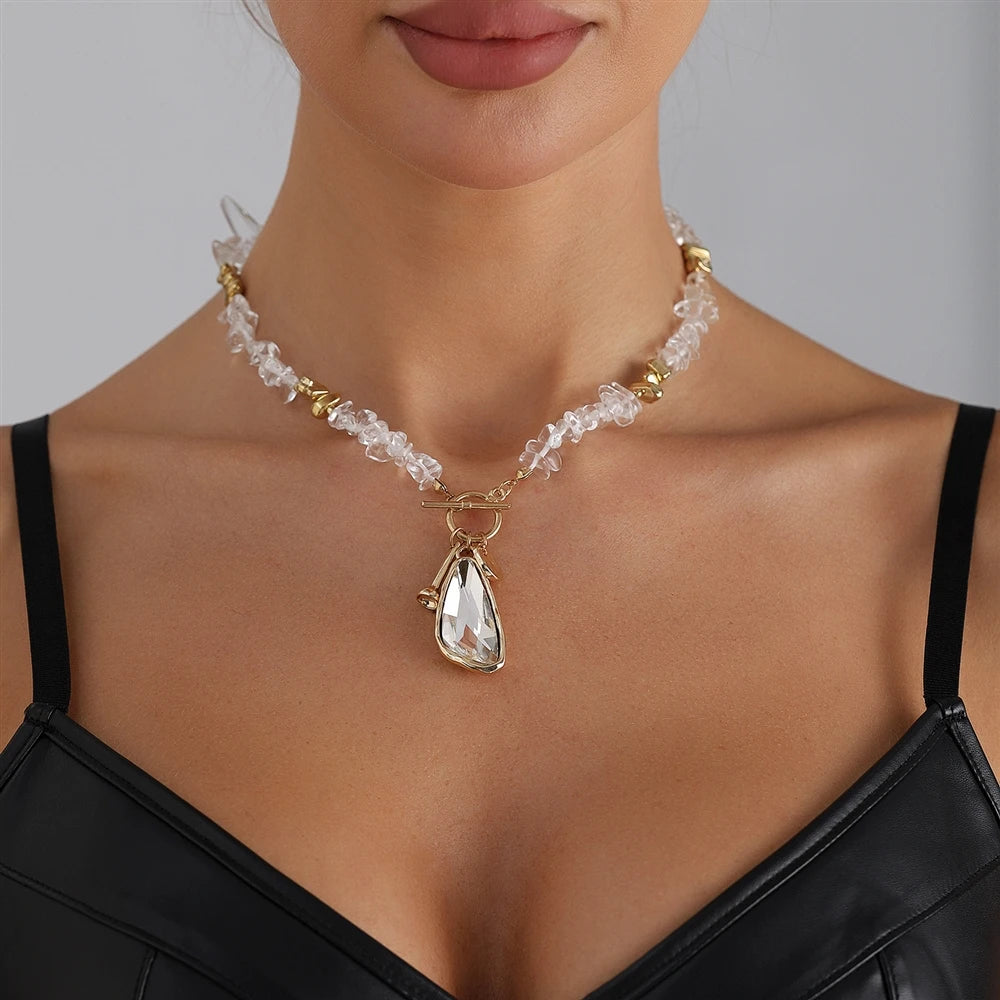 Fashion Bold Beads Glamorous Necklaces for Girls Sweet Elegant Simple Minimalistic Jewelry for Women Ladies Accessories Female