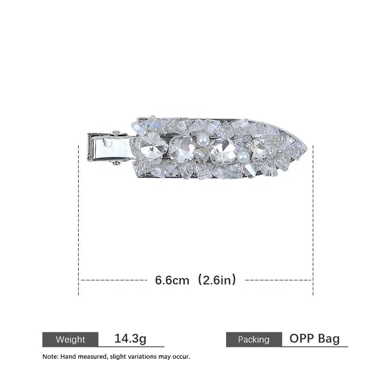 Female Hot Sale New Design Rhinestone Small Alligator Clip Sparking Glitter Fashion Chic Customized in Stock Hair Clip Accessory