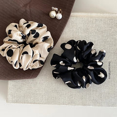 Solid Colored Female Dots Balls Shape Large Hair Ties Elegant Thick Thin Hair Scrunchies Accessories for Office Women