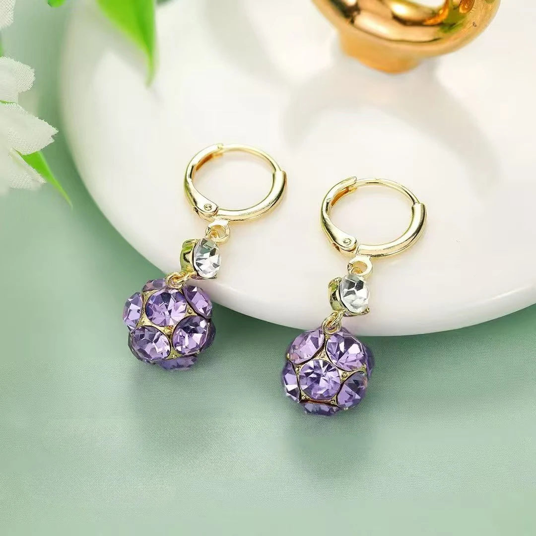 Women Fruit Shape Rhinestone Decorative Small Drop Earring Fashion Elegant Glitter Sparking Wholesale Causal Jewelry Accessories