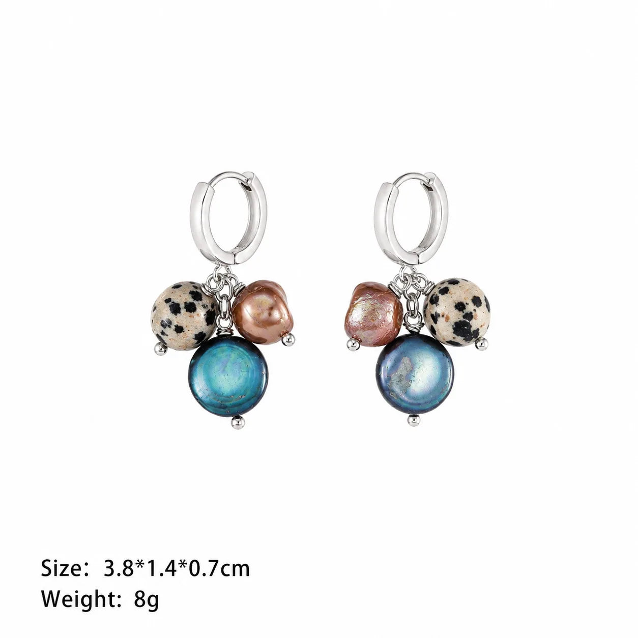 Female Freshwater Pearl Copper Plated Palladium White K Spotted Beads Earring Fashion Elegant Factory Price in Stock Jewelry