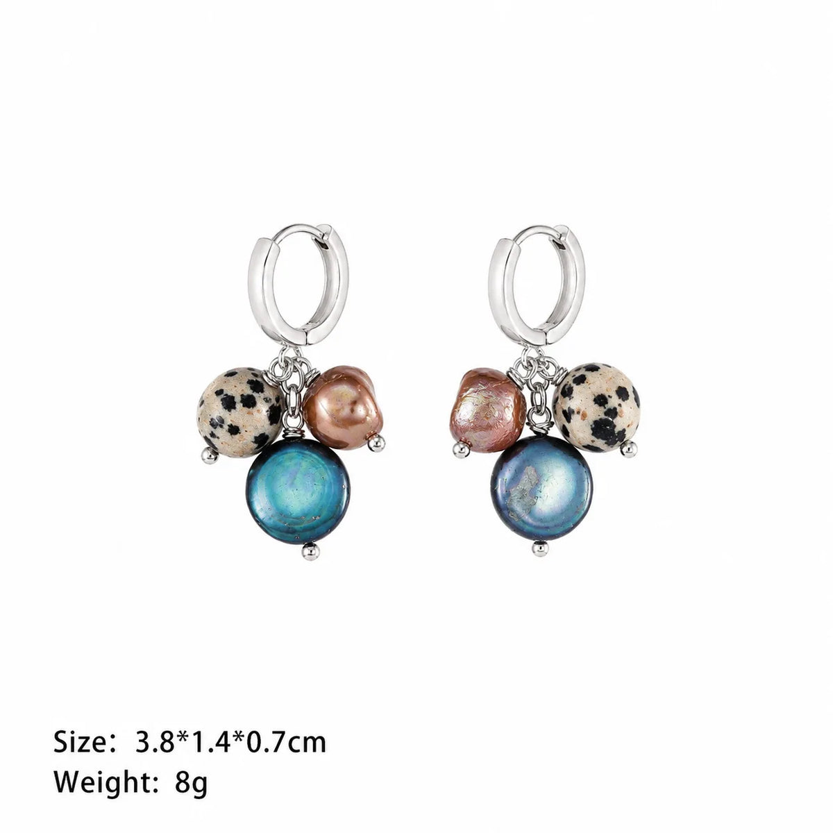 Female Freshwater Pearl Copper Plated Palladium White K Spotted Beads Earring Fashion Elegant Factory Price in Stock Jewelry