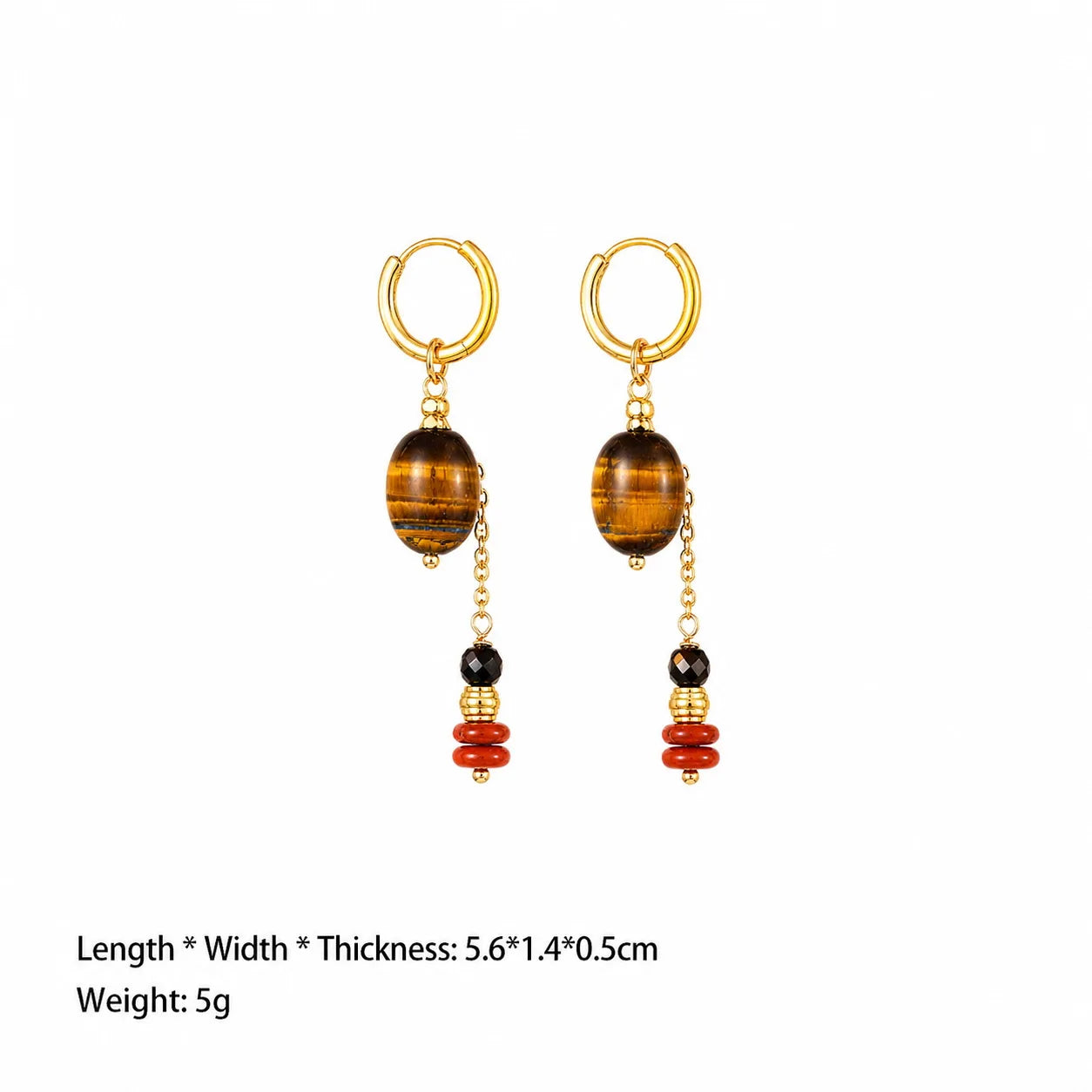 Fashion Natural Stone Beads Drop Earrings for Girls Simple Vintage Jewelry for Women Ladies Wholesale China Manufacturer Bulk