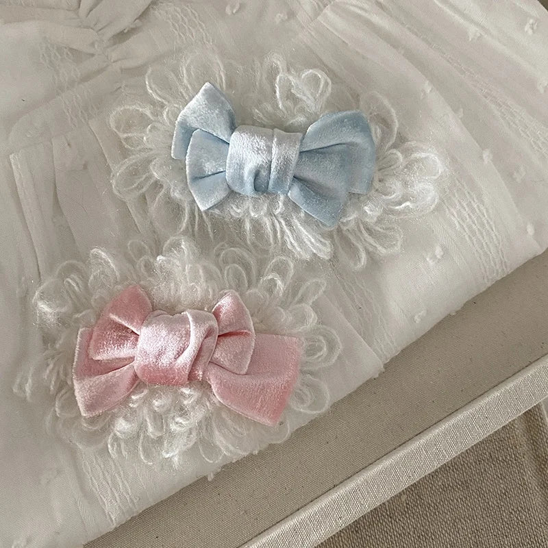 Cute Little Girl's Fluffy Bow Hairpin Sweet Velvet Hair Clip Gentle Clasp Hair Clips Women Duckbill Hair Accessories Wholesale