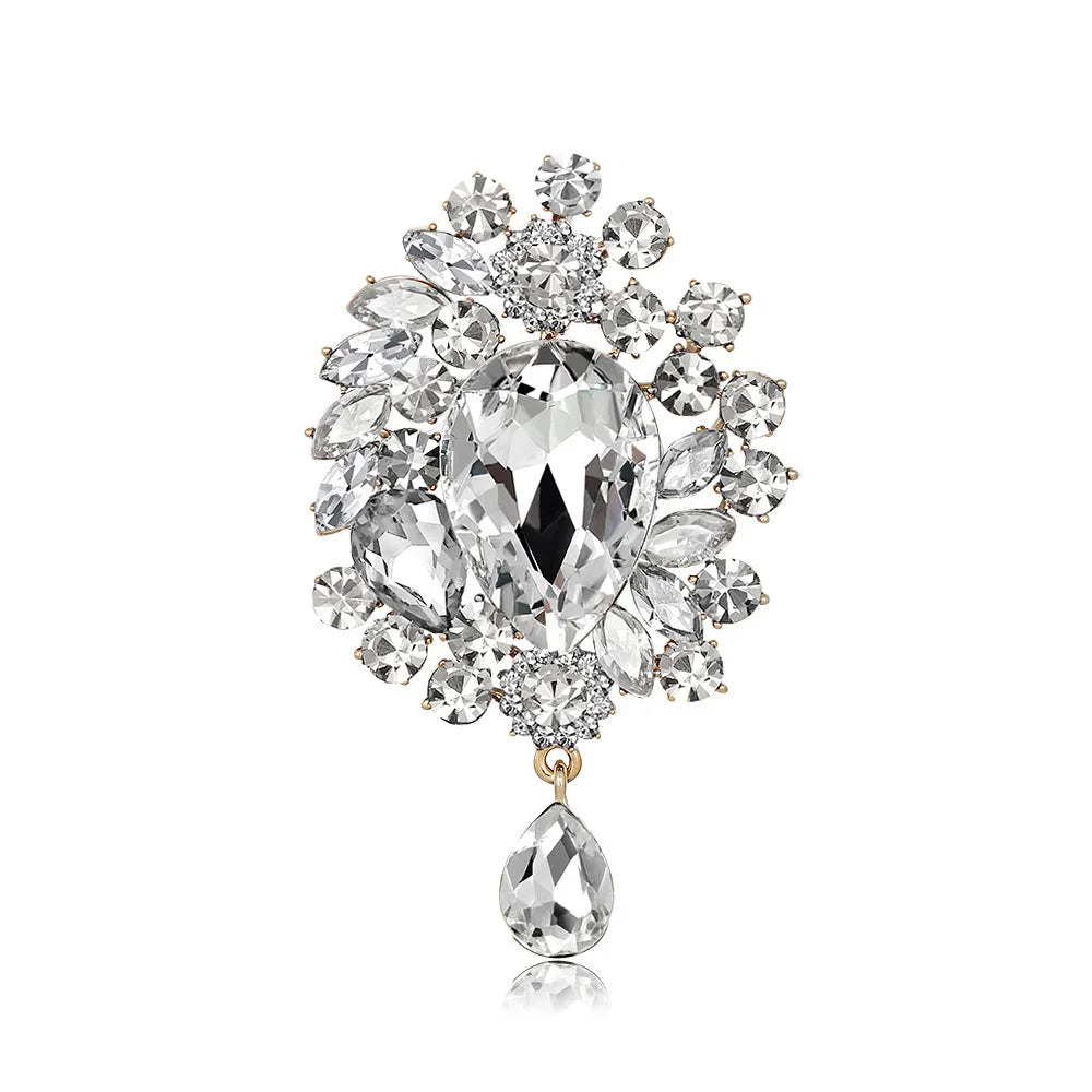 Fashion Glitter Sparkle Luxury Vintage Retro Brooches for Girls Elegant Crystal Trendy Jewelry for Women Ladies Accessories