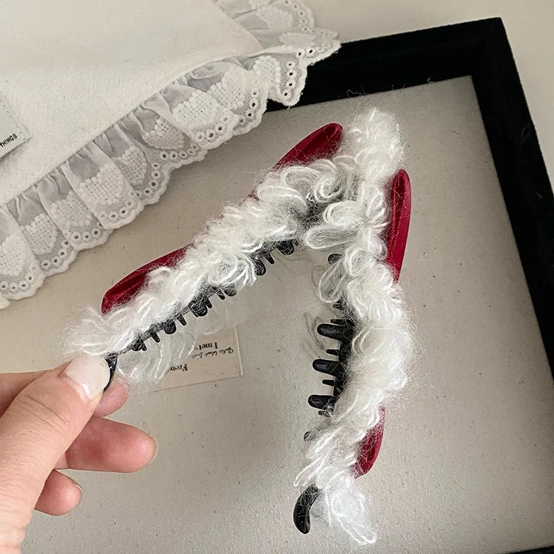 Fashion Bowknot Lace Sweet Cute Hair Clips for Girls Elegant Princess Style Banana Clips for Women Ladies Hair Accessories