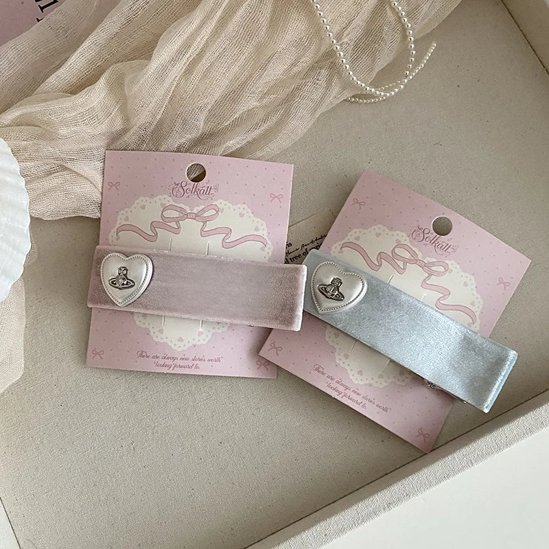 Fashion Sweet Cute Princess Style Heart Shaped Hair Clips for Girls Elegant Alligators for Women Ladies Hair Accessories Chic