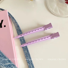 Sweet Candy Colors Duckbill Hair Clips for Girls Cute Bangs Clips Barrettes for Women Hair Accessories Solid Color  Ladies