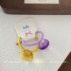 Hot Sale Kids Elastic Scrunchies Durable Ponytail Hold Solid Color Fashionable Daily Hair Ties Accessory Sweet Simple Bulk Stock