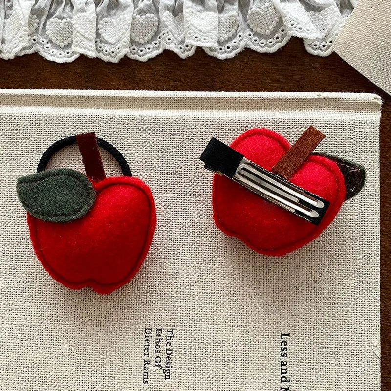Fashion Cute Apple Kawaii Hair Clips for Baby Girls Stylish Alligators for Kids Children Scrunchies Hair Accessories in Stock
