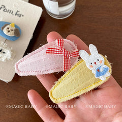 Sweet Cute Animals Cartoon Bowknot Letter Hair Clips for Baby Girls Fashion Peppy Snap Clips for Kids Children Hair Accessories