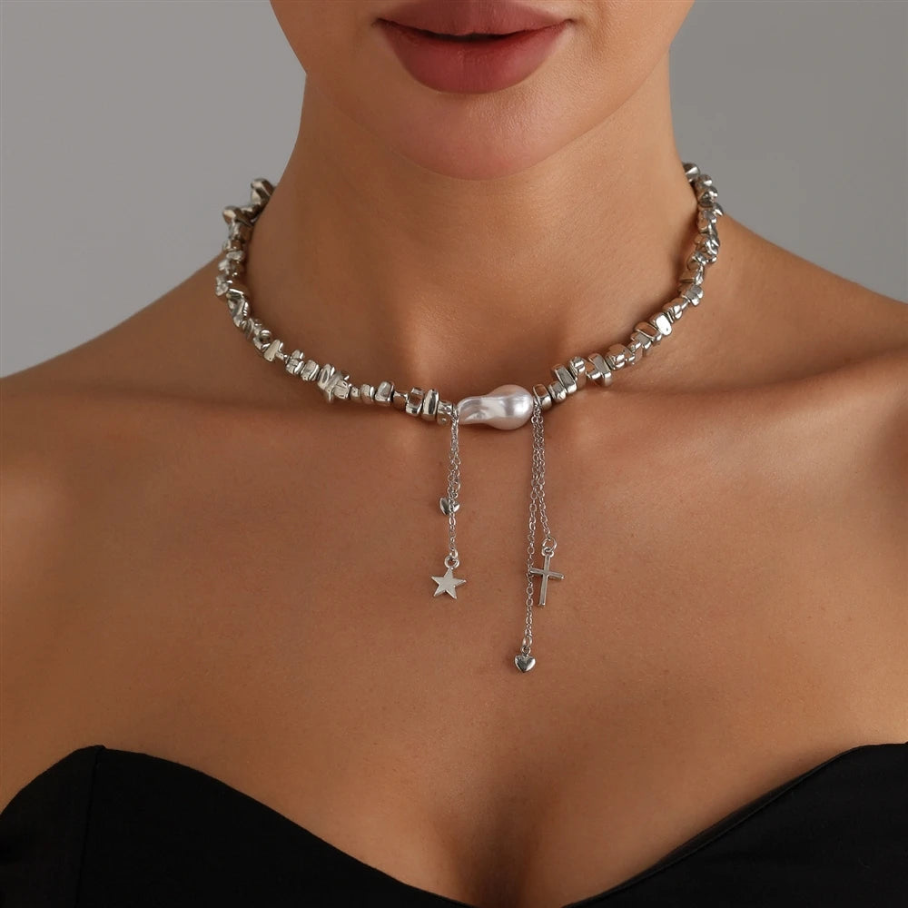 Fashion Simple Beads Art Deco Insta Style Necklaces for Girls Elegant Glamorous Jewelry for Women Ladies Accessories Wholesale