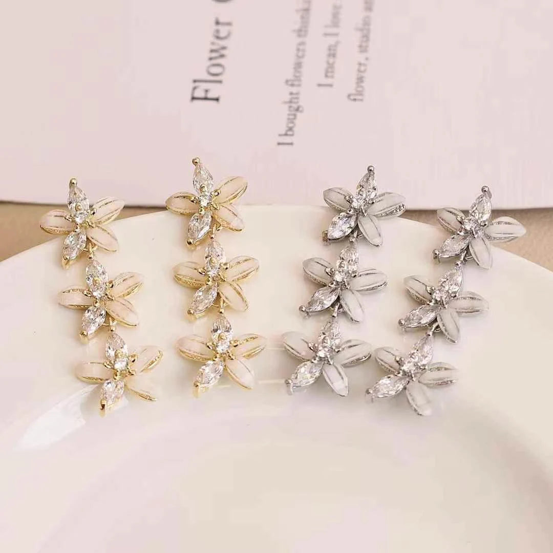 Ladies Square Butterfly Decorative New Design Drop Earring Fashion Glitter Sparking Chic Charms Bulk Jewelry Accessory for Daily