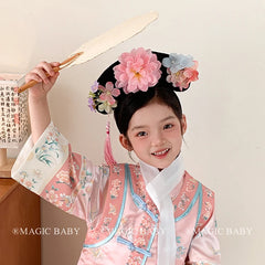 Vintage Chinese Style Flower Head Bands for Baby Girls Cosplay Cute Sweet Hair Band for Kids Children Hair Accessories in Stock