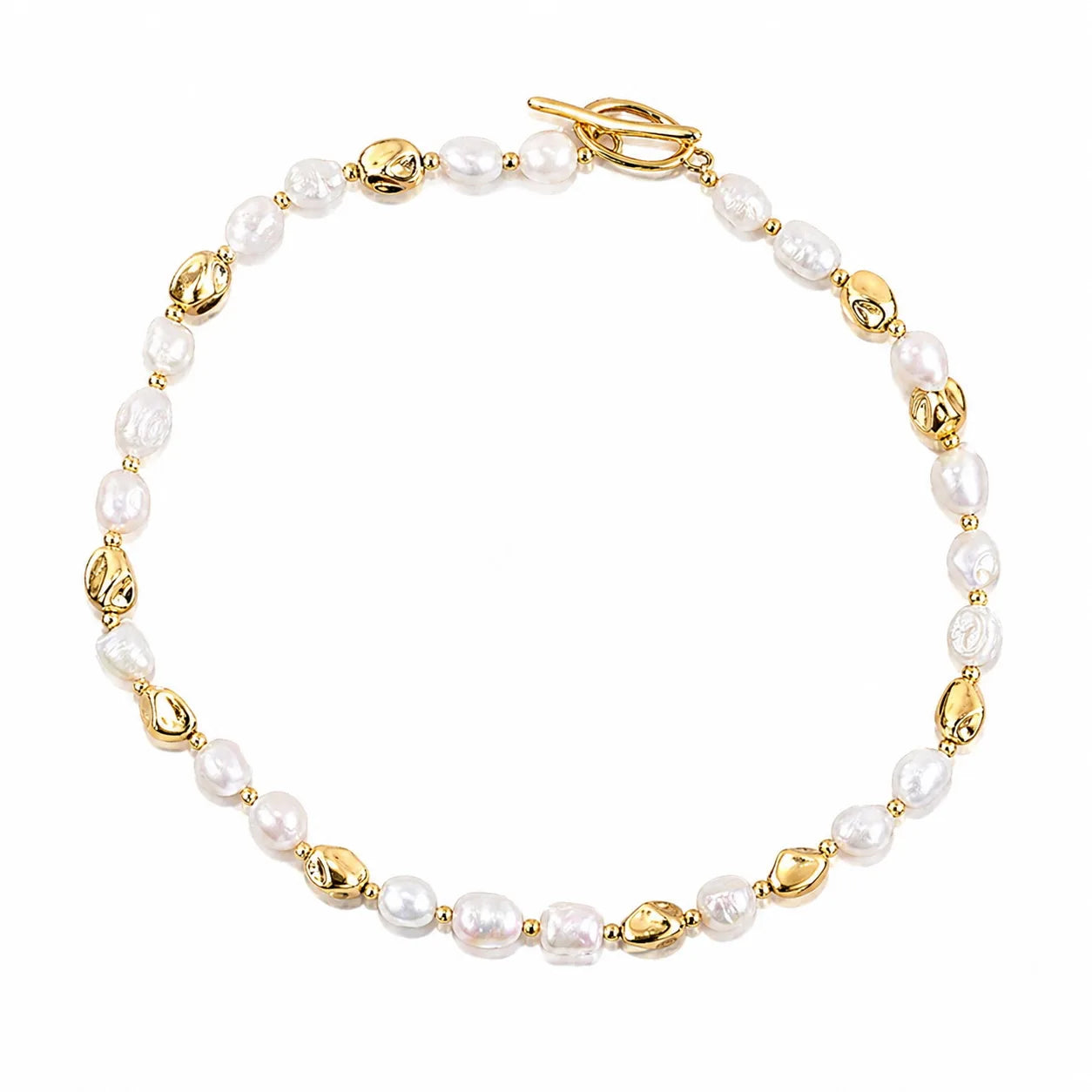 Fashion Elegant Freshwater Pearl Sweet Necklaces for Girls 18K Gold Luxury Jewelry for Women Ladies Accessories Wholesale Bulk