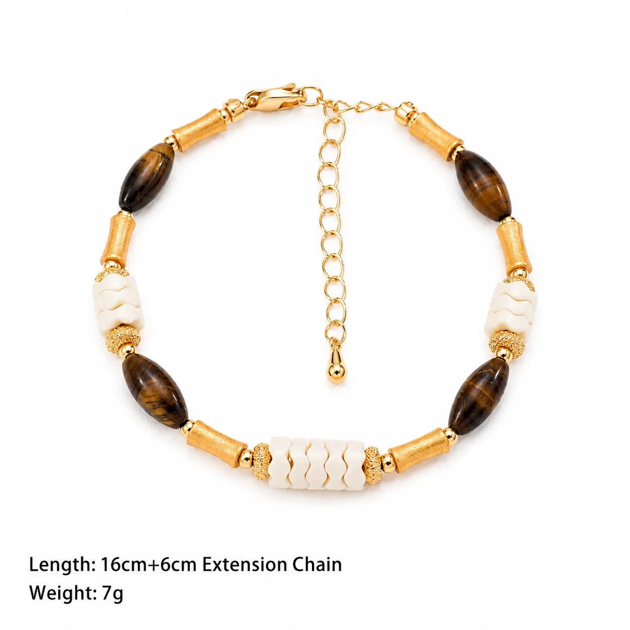 Fashion Tiger Eye Stone Resin Copper 18K Gold Plated Jewelry Sets for Girls Necklaces Bracelets for Women Ladies Wholesale