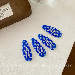 Cute Sweet Kawaii 5cm Hair Clips Baby Girls Simple Plaid Dot Fashion Minimalistic Snap Clips Kids Children Party Hair