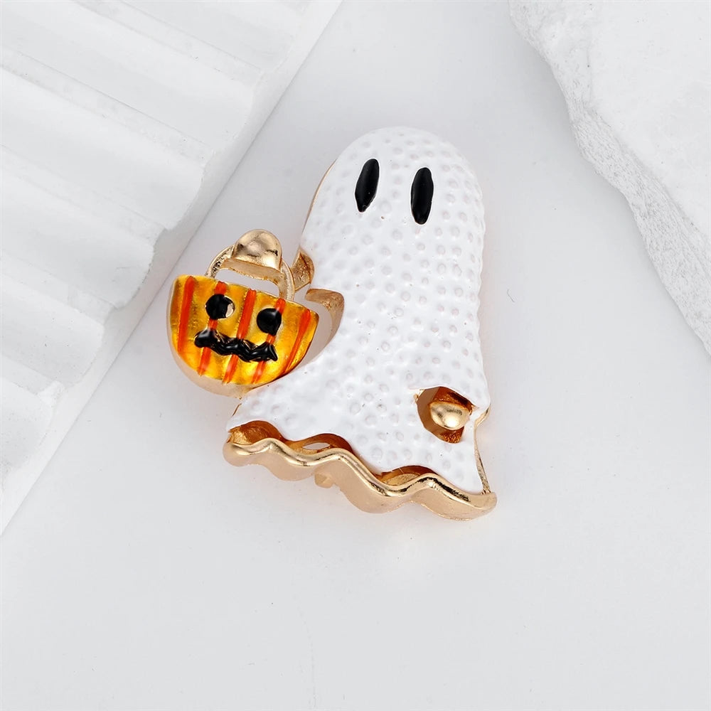 Fashion Pumpkin Ghost Horrible Halloween Brooches for Girls Trendy Glamorous Pins Jewelry for Women Ladies Accessories Hot Sale