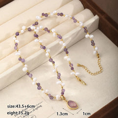 Fashion Natural Stone Amazonite Stone Freshwater Pearl Necklaces for Girls Elegant Jewelry for Women Ladies Wholesale Bulk