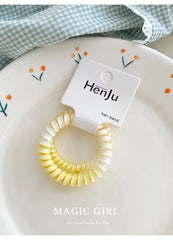Brand New Candy Color Telephone Wire Hair Ties Simple High Elastic Scrunchies for Women Ladies Fashionable Sweet Accessories