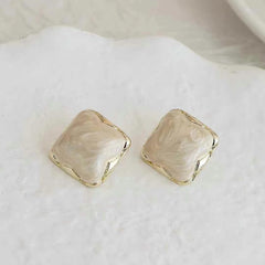 Women Square Shape Minimalistic Small Stud Earring Fashion Elegant Simple Lightweight Bulk Jewelry Accessories for Female Causal