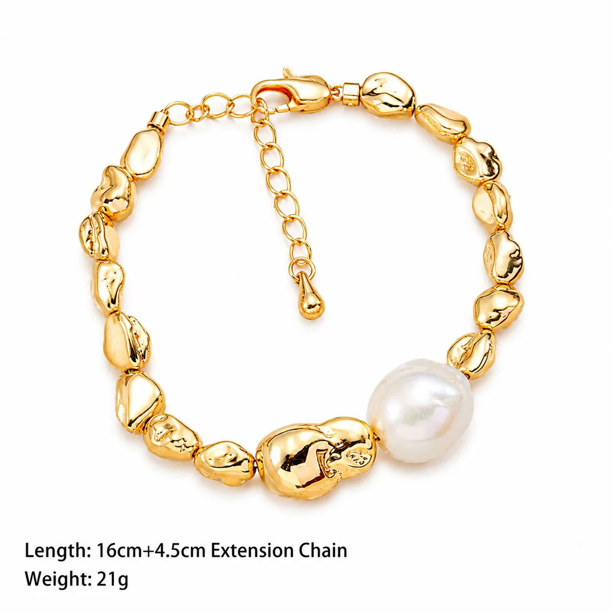 Women Gold Baroque Pearl 18k Gold-plated Necklace Bracelet Elegant Fashion Low MOQ Factory Price in Stock Jewelry for Female
