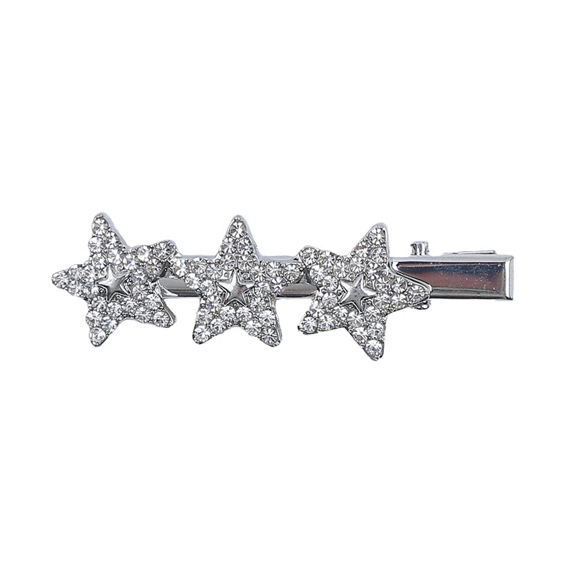 Fashion Star Heart Shaped Glitter Hair Clips for Baby Girls Cute Sweet Luxurious Alligators for Kids Children Hair Accessories