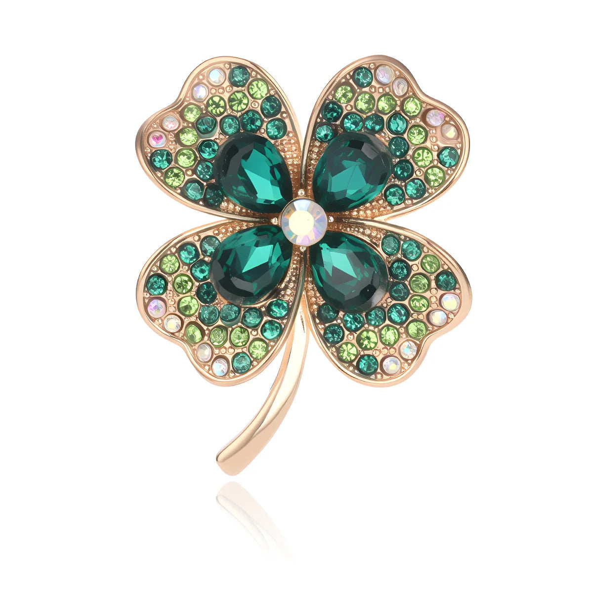 Personalized Design Four-leaf Clover Brooches for Girls Sweet Dainty Glamorous Pins Jewelry for Women Lady Accessories Hot Sale