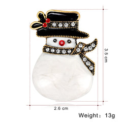 Fashion Simple Rhinestone Glitter Snowman Sweet Brooches for Girls Trendy Minimaliatic Pins Jewelry for Women Ladies Accessories