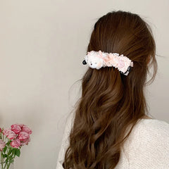 Fashion Cute Animals Dog Hair Clips for Girls Kawaii Elegant Lace Banana Clips for Women Lady Hair Accessories Chinese Supplier