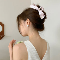 Simple Solid Color Classic Bowknot Hair Claw Clips for Girls Fashion Sweet Cute Hair Clutches for Women Ladies Hair Accessories