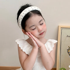 White Solid Color Polka Dot Head Bands for Baby Girls Minimalistic Hair Bands for Kids Children Hair Accessories in Stock