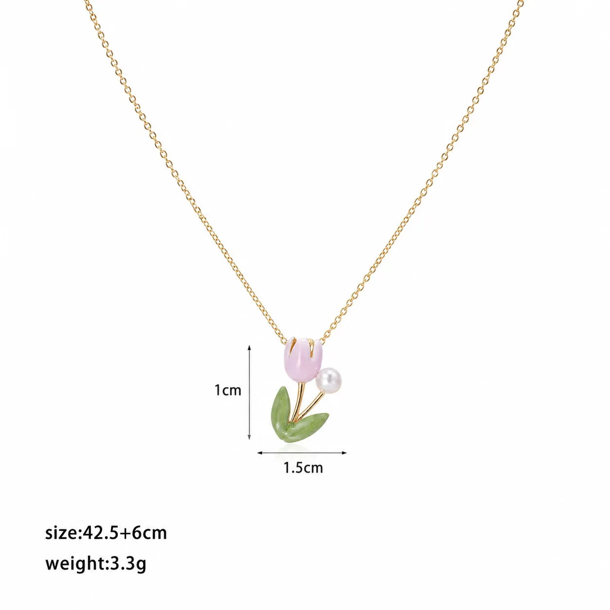 Fashion Copper 18K Gold Plated Glass Pearl Flower Pendent Necklaces for Girls Sweet Jewelry for Women Ladies Wholesale Low MOQ