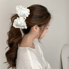 Trendy Lustrous Luxury Bowknot Satin Hair Clips for Girls Sweet Elegant Cute Banana Clips for Women Ladies Hair Accessories