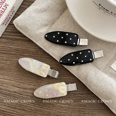 Elegant Simple Acetate Hair Snap Clips for Women & Girls Korean Style Dot Sequined Glitter Hair Accessories for Parties