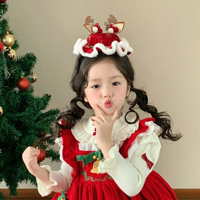 2025 Christmas Classic Deer Hair Clips for Baby Girls New Year Alligators for Kids Children Hair Accessories Chinese Supplier