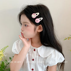 Children MultiColor Grid Cat Small Alligator Clips Hair Ties Fashion Sweet Wholesale in Stock Scrunchiy Hairpins Accessory Set