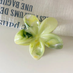 Solid Color Hawaii Style Flower Hair Claw Clips for Women & Girls Trendy Sweet Fashion Hair Accessories for Daily Use