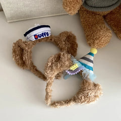 Fashion Bear Ear Fluffy Head Band for Baby Girls Cartoon Stylish Cute Sweet Hair Band for Kids Children Hair Accessories Chic