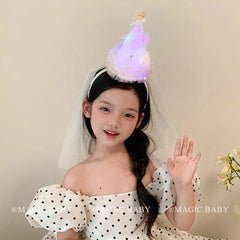 Test Classic Cute Glitter Birthday Headband for Baby Girls Simple Hair Bands Accessories for Kids Children