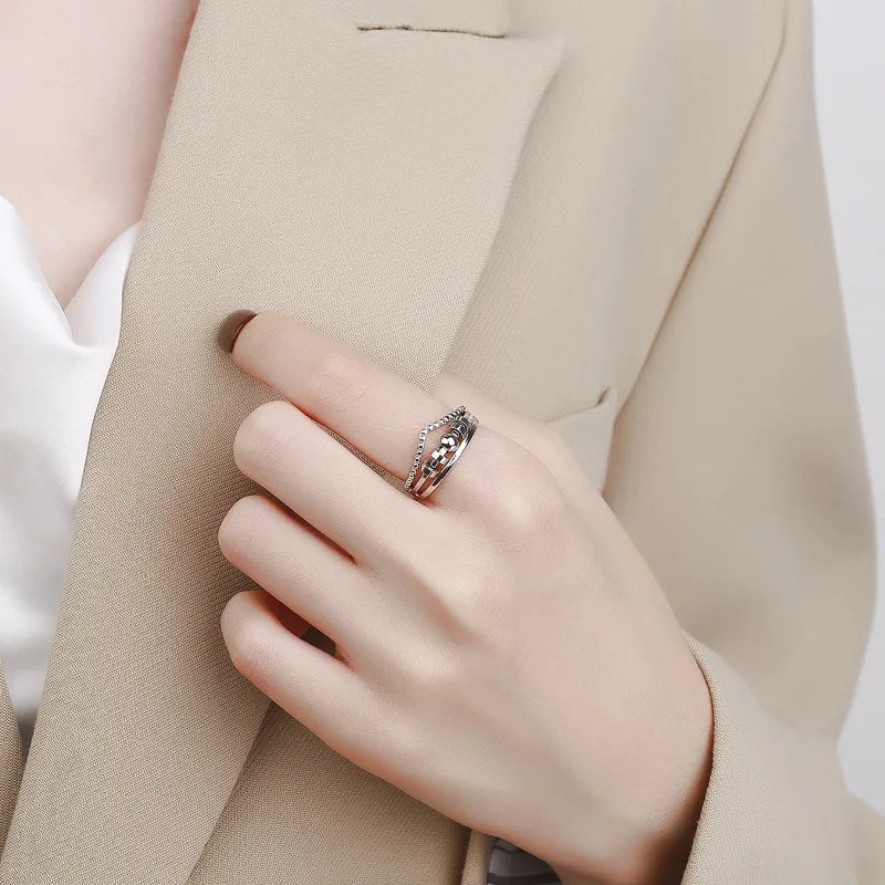 Women's Trendy Rotating Rings Light Luxury Stress-relief Exquisite Jewelry Unisex Accessories Wholesale Europe America