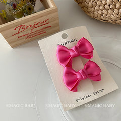 Girly Aesthetic Small Bowknot Solid Color Alligator Sweet Fashion Cute Wholesale in Stock Hairpins Accessories for Kids Children