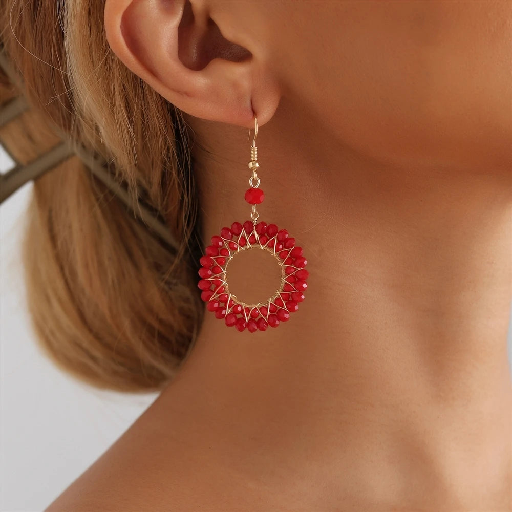 Fashion Rhinestone Sweet Elegant Trendy Drop Earrings for Girls Stylish Cute Jewelry for Women Ladies Hoop Accessories Wholesale